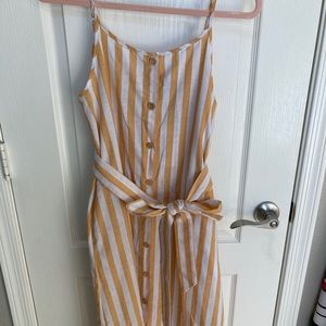 NWT Yellow and White striped linen dress
